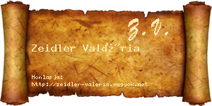 Zeidler Valéria névjegykártya